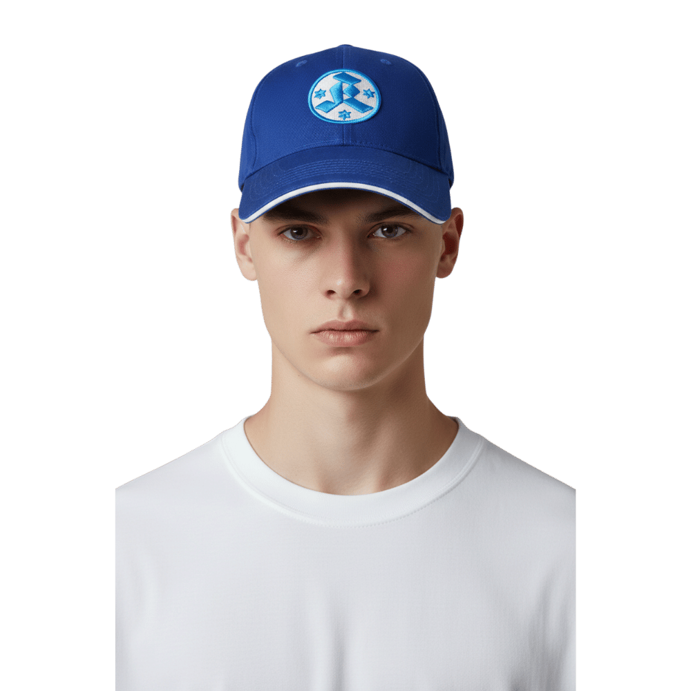 Cap blau 3D-Kickers-Logo cyan (rundes Schild)