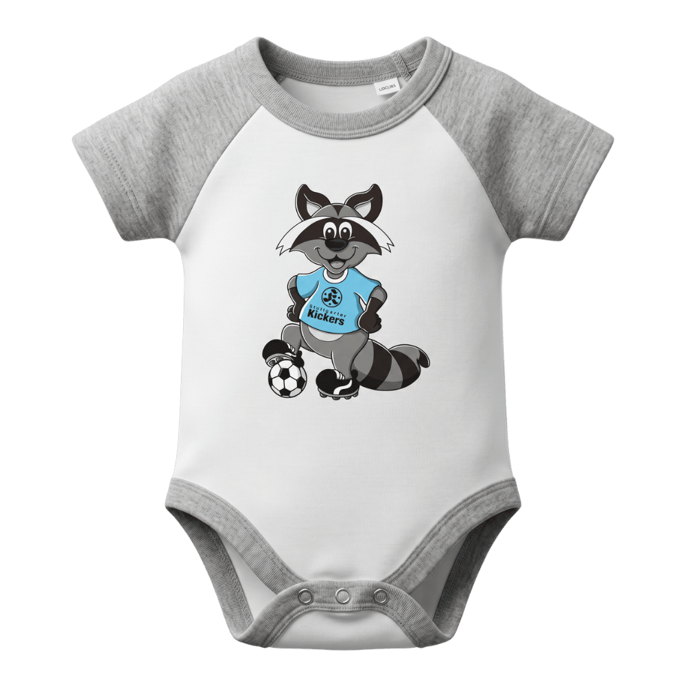 Baby-Body „Waldi“ weiß/grau