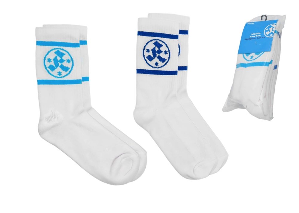 Socken „Streifen“ 2er-Set in weiß