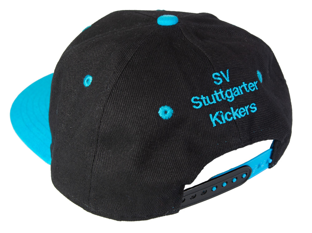 Cap schwarz/cyan Kickers-Logo